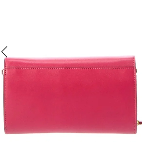 Women’s Leather Handbag ZAC Zac Posen Earthette Convertible Wallet Red Crossbody - Picture 2 of 7